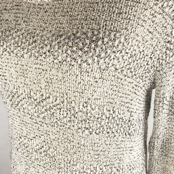 Lush Loose Knit Sweater Ivory High Low Long Sleeve Womens Sheer Hemline - Picture 6 of 8